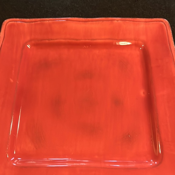 "ELITE"  Square Serving Platter / Charger "RHAPSODY - Salmon" by Gibson - Picture 5 of 7